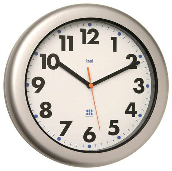 12" Aquamaster Waterproof Wall Clock Futura Contemporary Wall