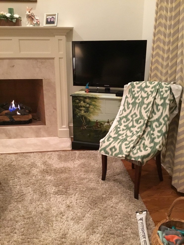 Sitting area suggestions for rug. Drapes for area