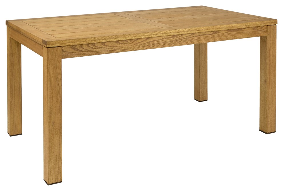 Martinique Traditional Outdoor Dining Table, Solid Wood, Rectangular