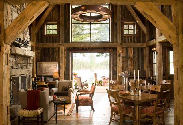 Heritage Cabin rustic-living-room
