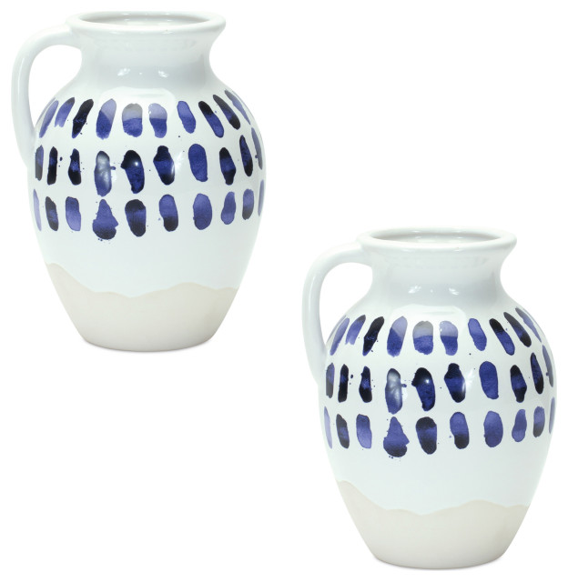 Ceramic Pitcher Vase, 2Piece Set Contemporary Vases by Melrose