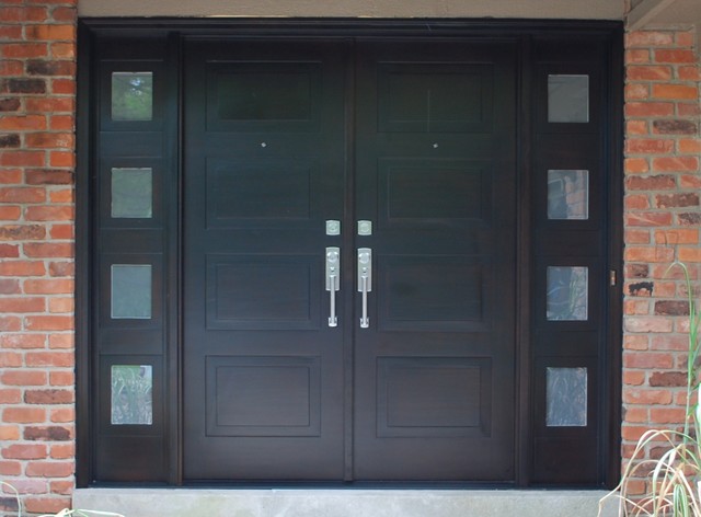 Modern Front Entry Doors in African Mahogany