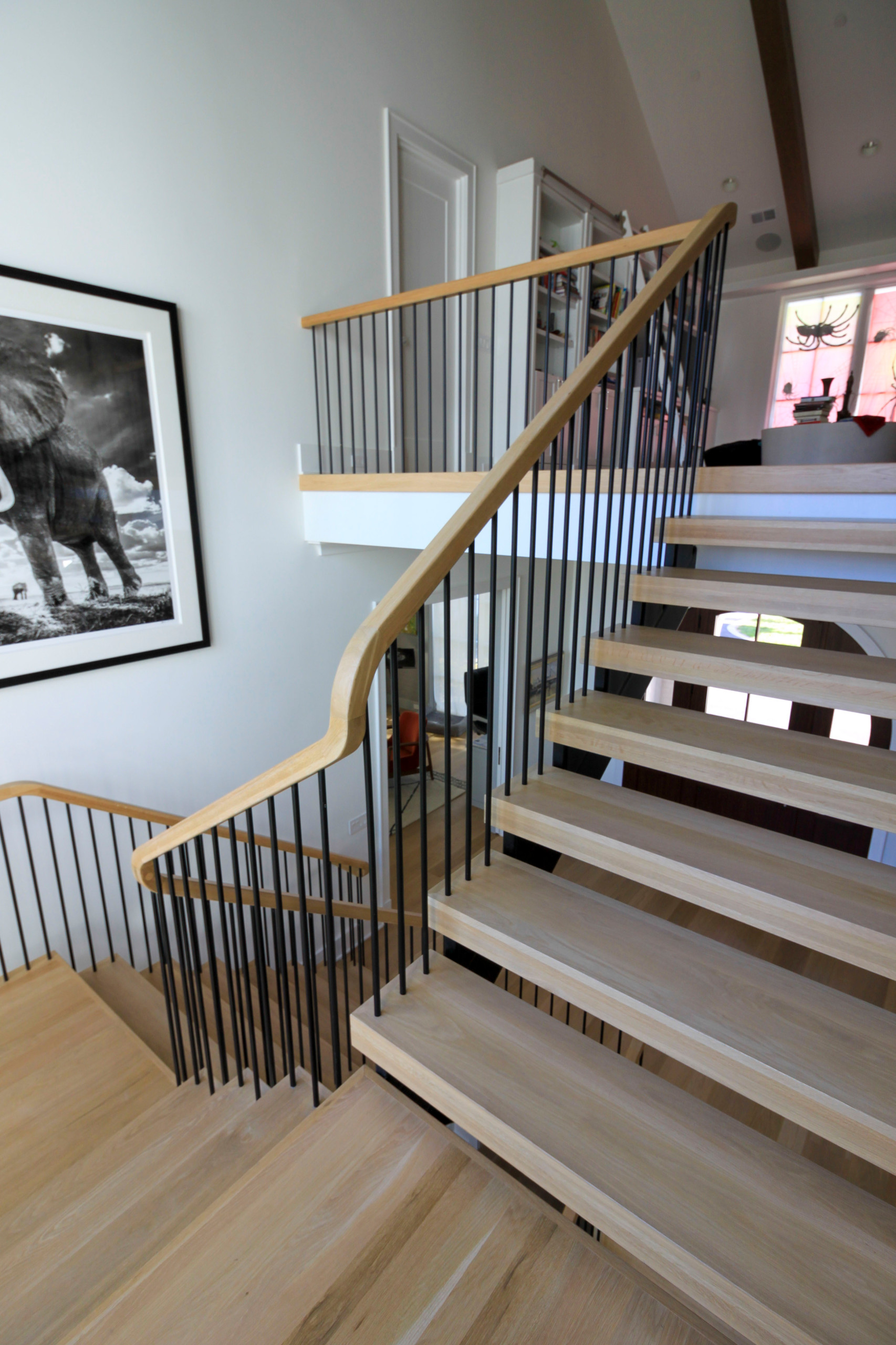 96_Dramatic cantilevered no-riser staircase, Bethesda, MD 20814