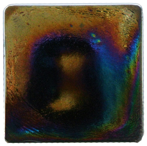 Atmosphere 2 in x 2 in 100% Recycled Glass Square Tile in Iridescent Black Pearl