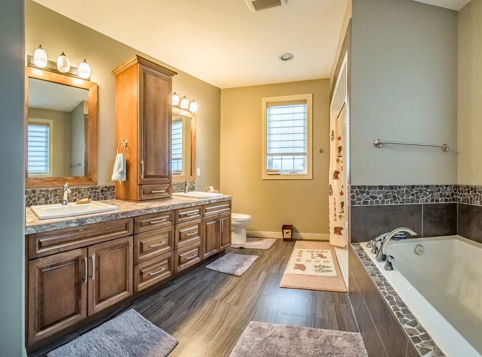 Inspiration for a contemporary bathroom remodel in Calgary