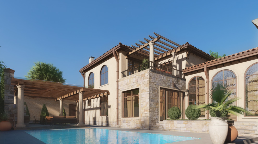 Villa Jardin. Проект дома в средиземноморском стиле в Симферополе