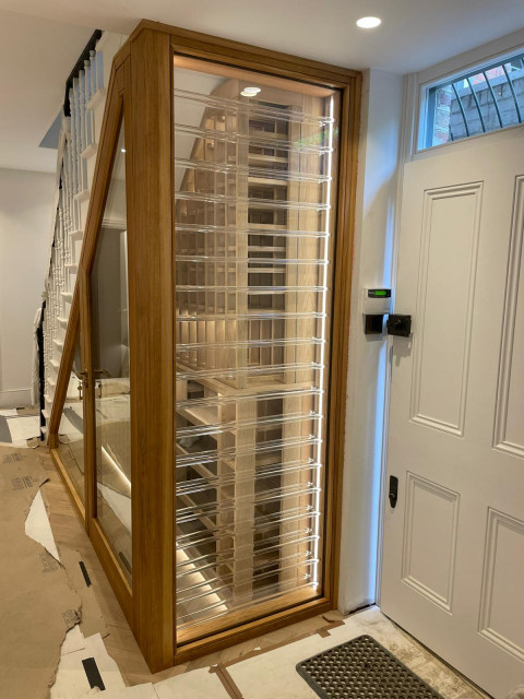 White American Oak Under Stairs Wine Cellar - Traditional - Staircase ...