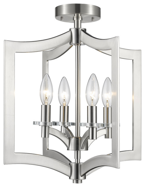 Z-Lite 6008SFC-BN Four Light Semi Flush Mount Zander Brushed Nickel