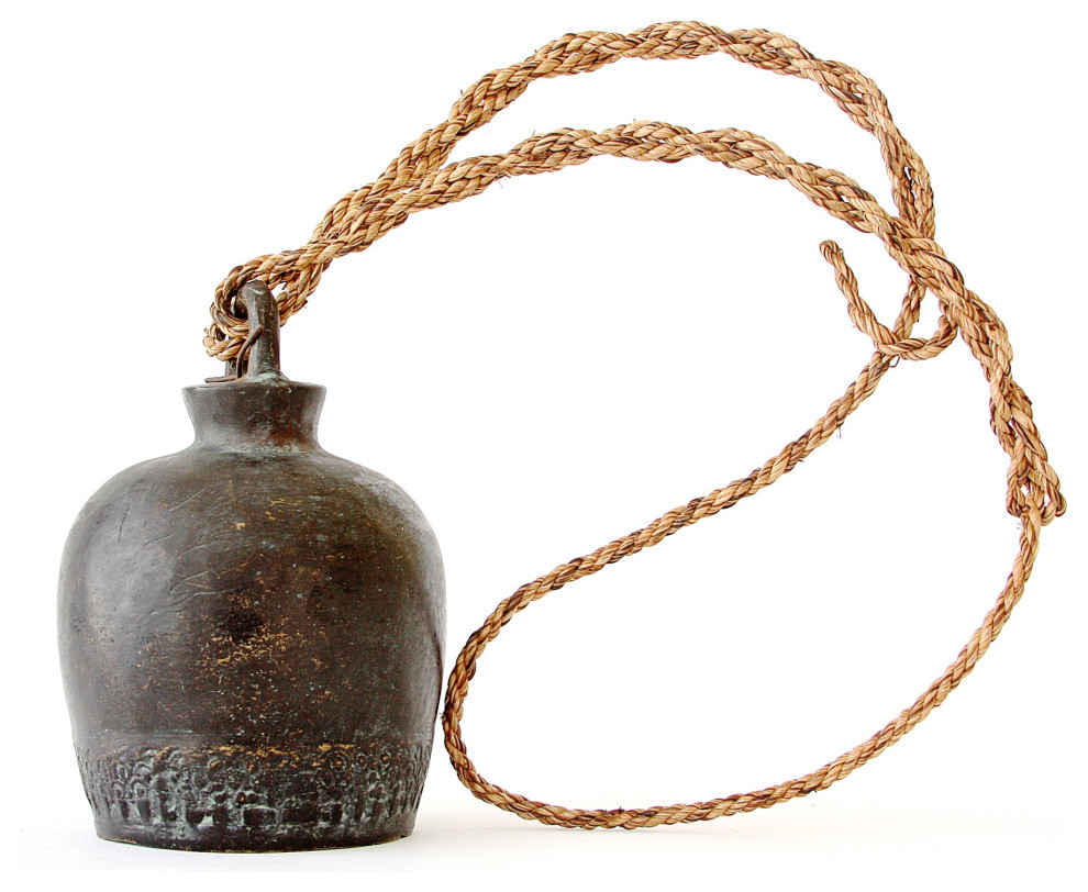 Antique Cambodian Temple Bell on Stand