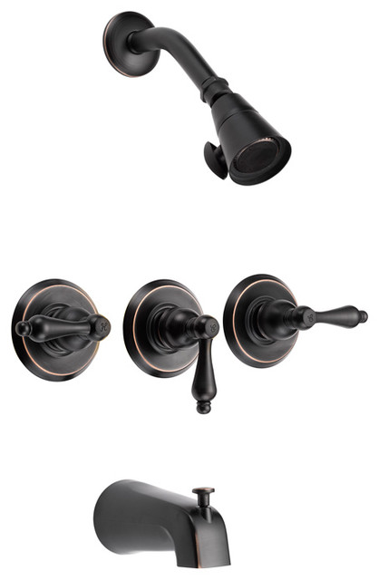 Designers Impressions Oil Rubbed Bronze Tub Shower Combo Faucet  #652258 