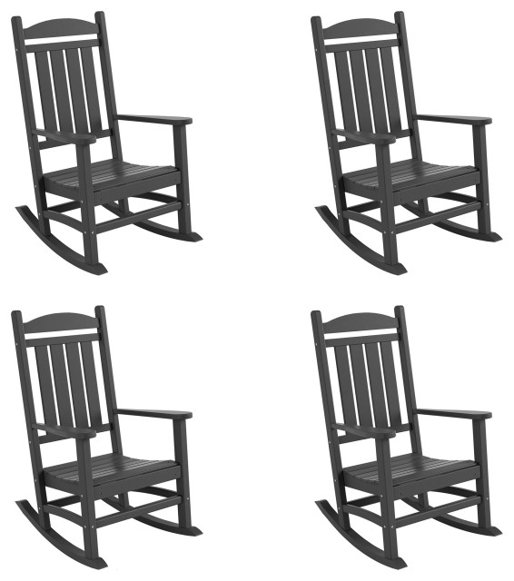 WestinTrends 4PC Set Adirondack Outdoor Patio Porch Rocking Chairs