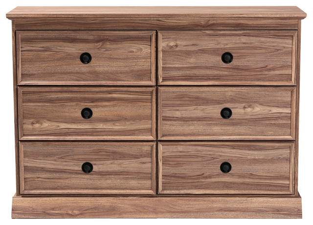 Modern Contemporary Oak Finished 6 Drawer Wood Dresser Transitional Dressers By Imtinanz Llc