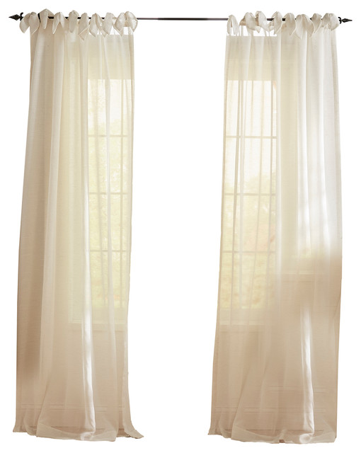 Vienna TieTop Sheer Window Curtain, 52"x84" Traditional Curtains