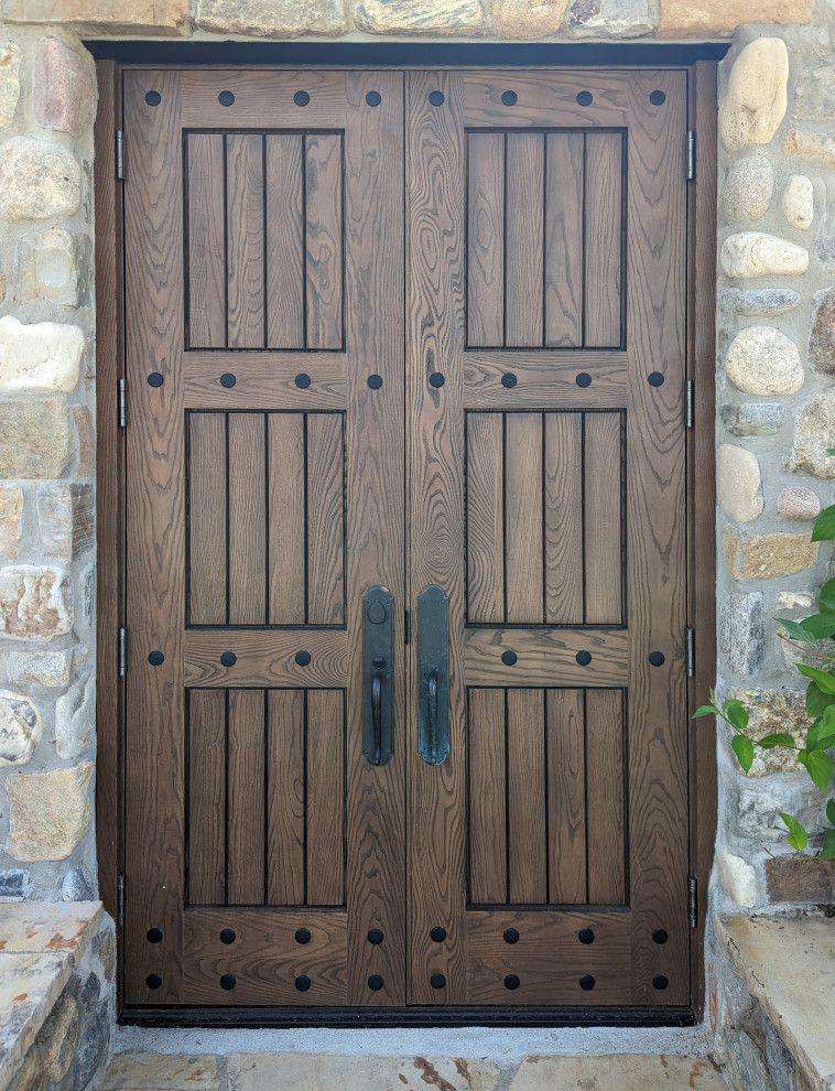 Entryway - rustic entryway idea in Denver
