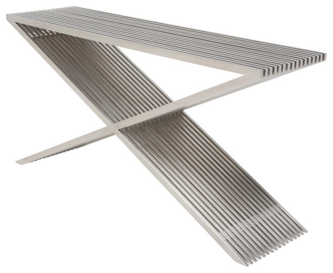 Amici Prague Console Table Brushed Stainless Steel
