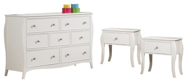Coaster Dominique 3pc Set Of 2 Night Stands And Dresser Set In