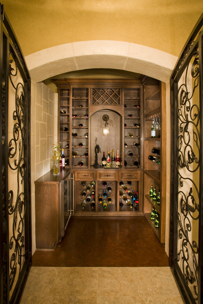 Design ideas for a mediterranean wine cellar in Austin.