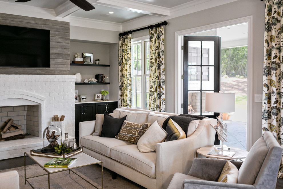 Inspiration for a transitional family room in Birmingham.