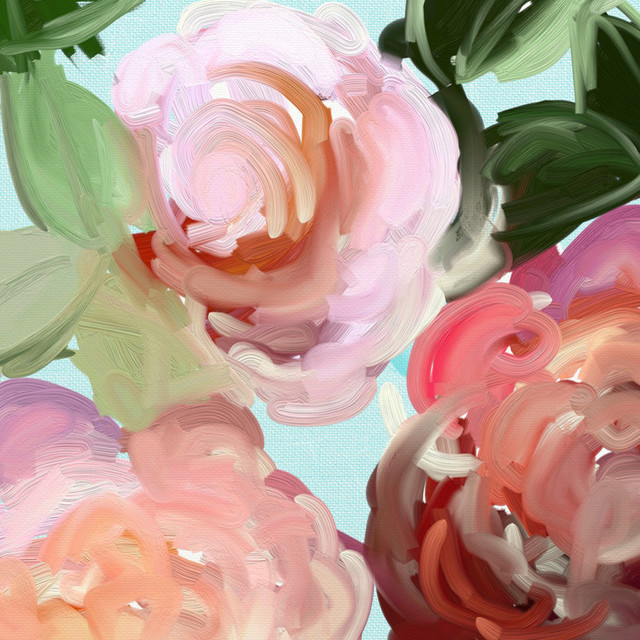 "Traci's Flowers" Canvas Wall Art by Cathy Walters, 14"x14