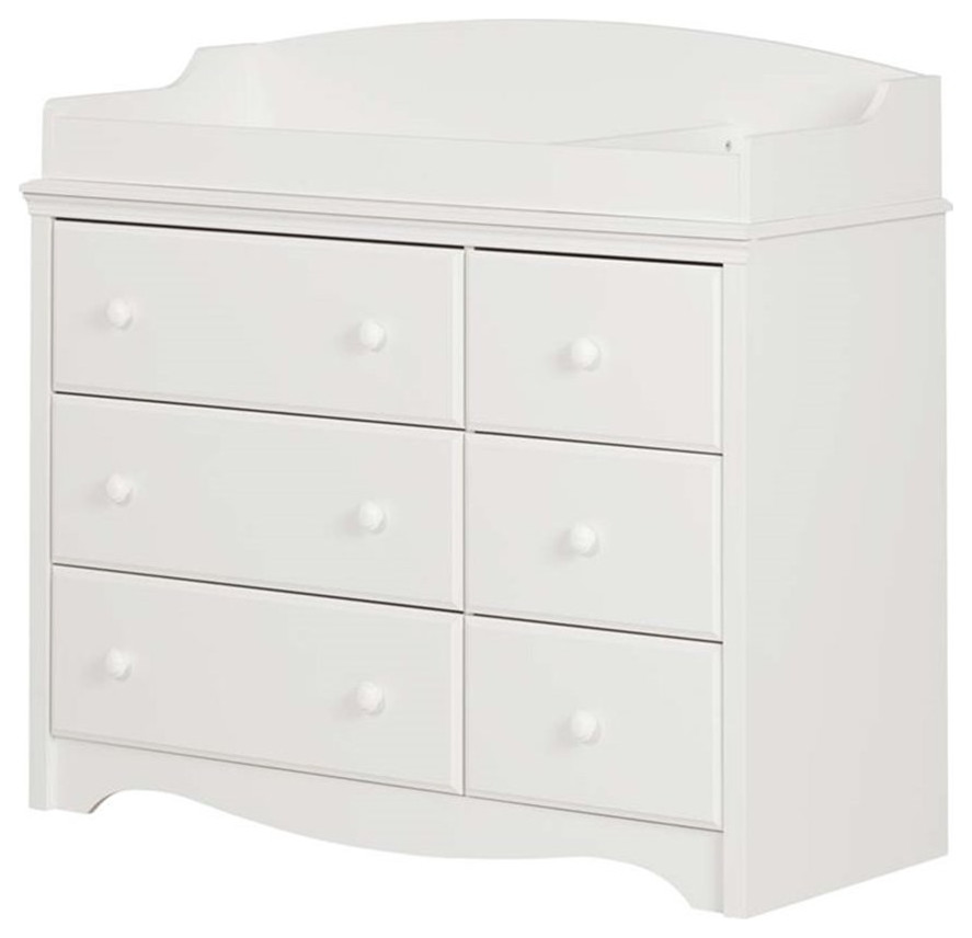 South Shore Angel 6 Drawer Changing Table Dresser in Pure White Changing Tables by