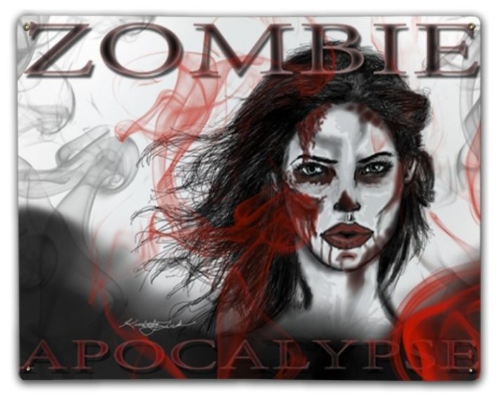 Zombie World Classic Metal Sign