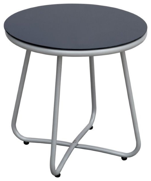 Furniture Of America Cerritos Modern Patio Side Table In Silver