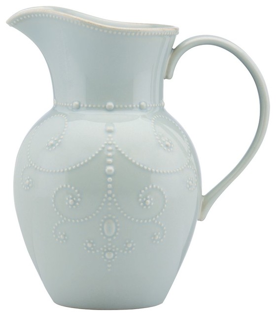 Large Ice Blue Lenox French Perle Pitcher 