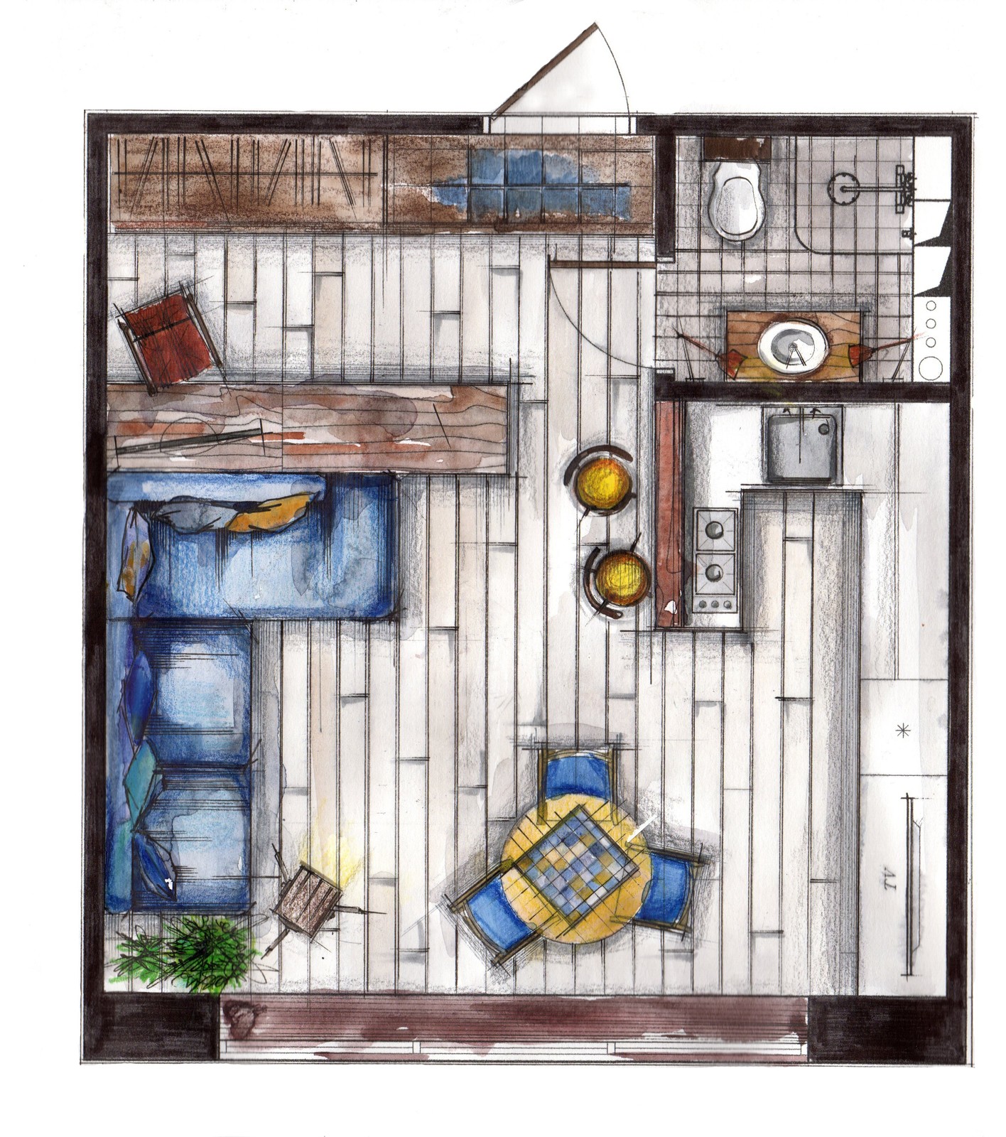 Аппартаменты в стиле лофт в Manhattan House