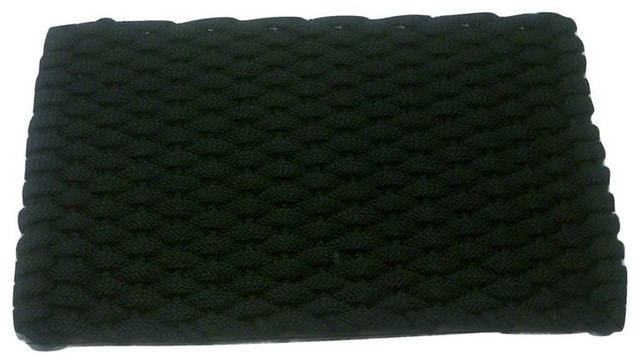 Rockport Rope Door Mat, 20"x30", Black With Black Insert