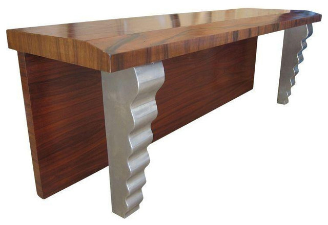 Custom Wooden Bench with Modern Silver Legs - $3,000 Est. Retail - $799 on Chair