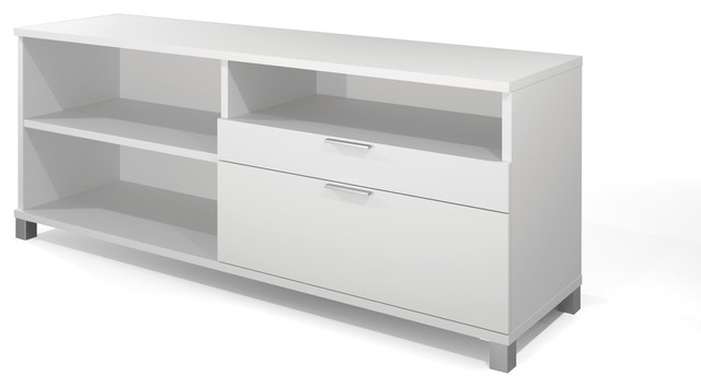 Modern 71" White Credenza With File Drawer