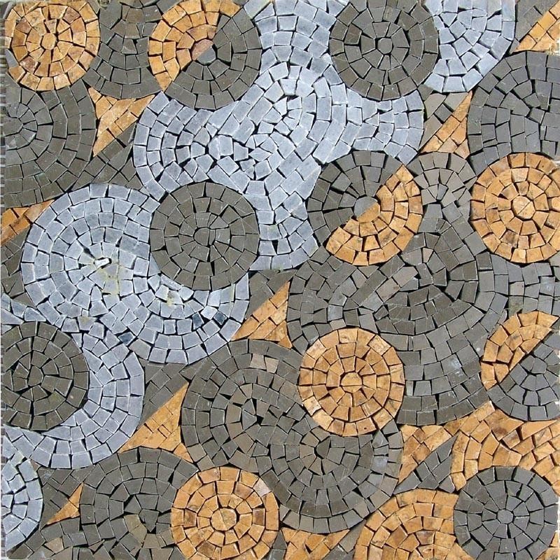 Modern Mosaic Wall Art Tile, Sumba, 24" x 24" Contemporary Tile