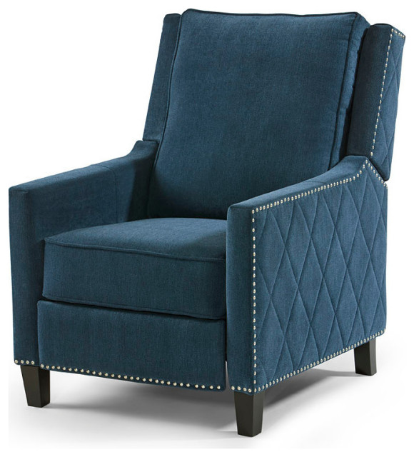 lane navy blue leather recliner