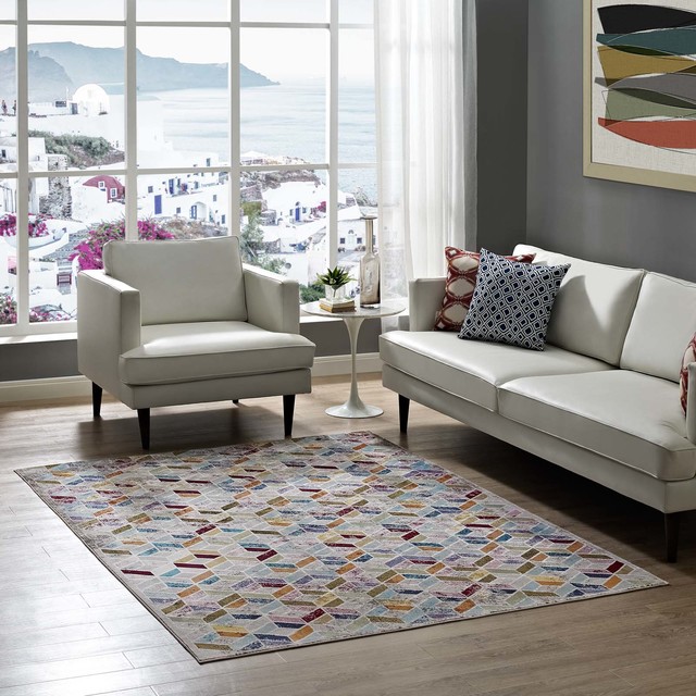 Modern Urban Living Area Rug Runner, Multi-Color - Contemporary - Hall ...