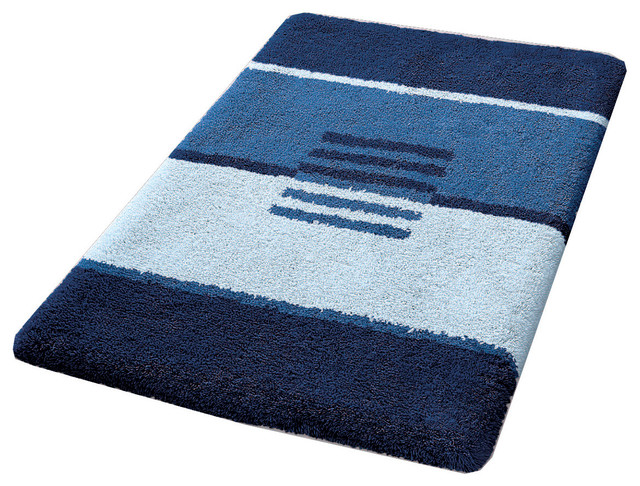 Modern Non Slip Washable Bathroom Rug Dark Blue Deco Modern Bath Mats By Vita Futura