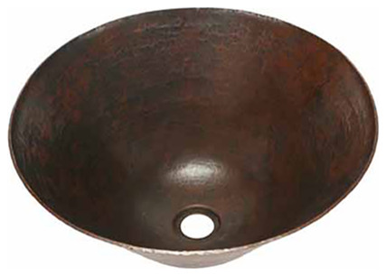 16" Espeso Pirucho Copper Vessel Sink, Rio Grande