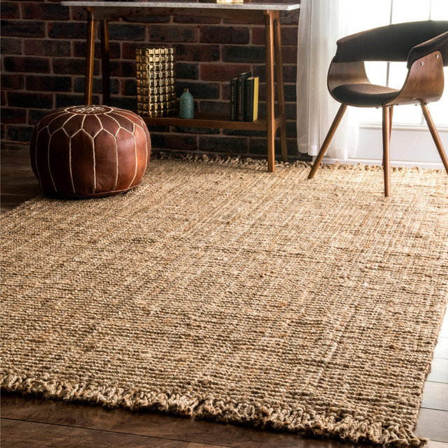 Hand Woven Maui Chunky Loop Rug Beach Style Hall And Stair Hand Woven Maui Chunky Loop Rug Beige