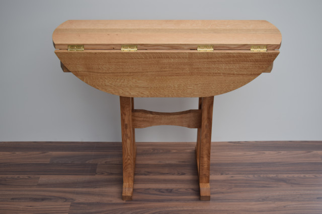 Solid Oak Extending Table with Drawers amerikansk-craftsman-matplats
