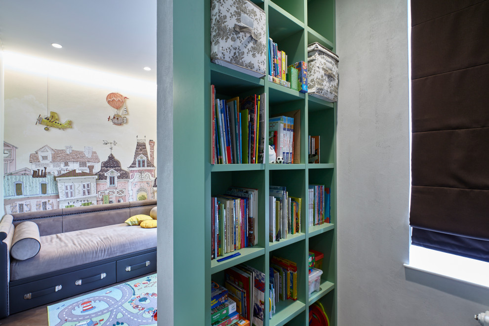 This is an example of a large contemporary kids' room in Moscow.