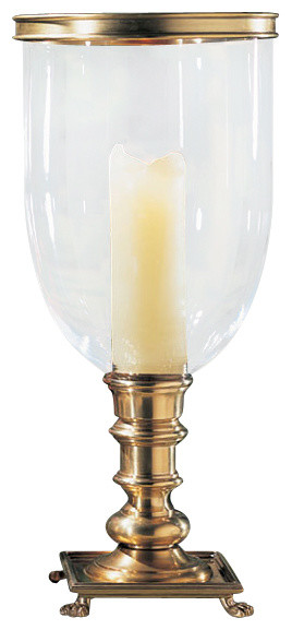 Solid Brass and Crystal Hurricane Lamp
