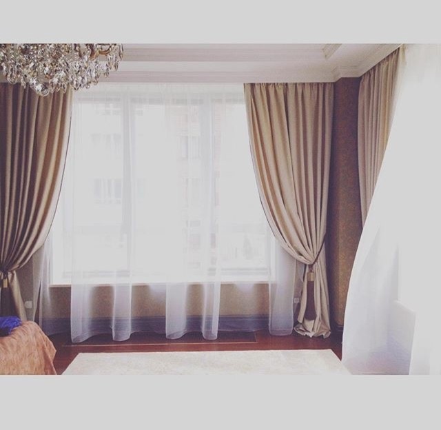 Текстильное оформления интерьера в Московской квартире.