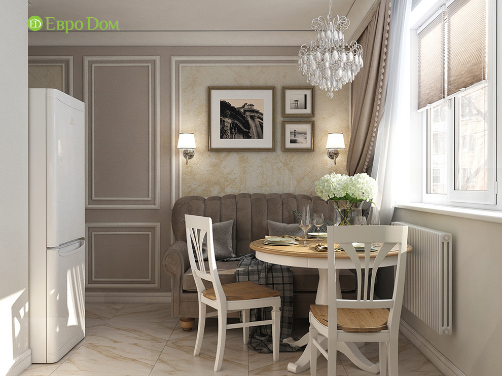 Дизайн двухкомнатной квартиры 52 кв. м в стиле неоклассика