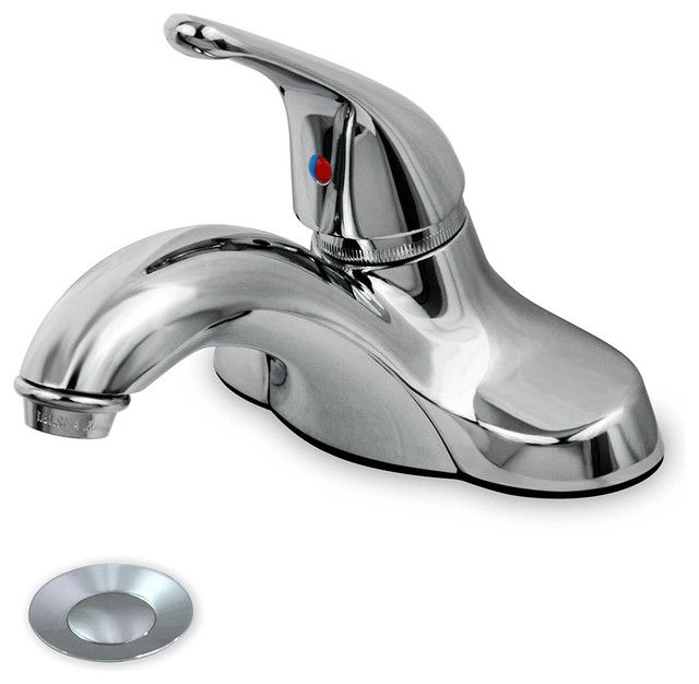 Everflow 17345 Single Loop Handle Lavatory Faucet With Brass Pop-Up