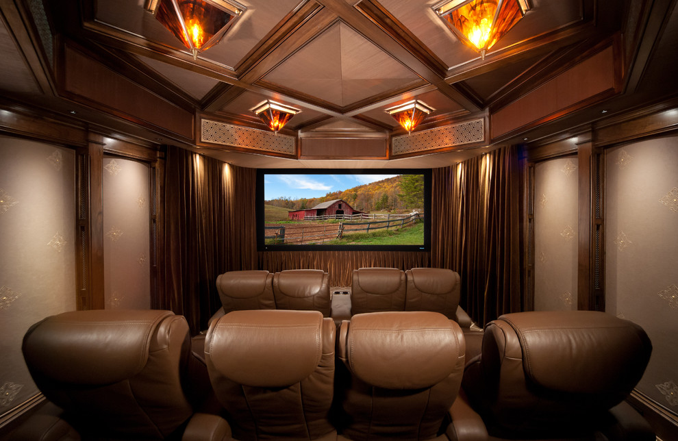 This is an example of a traditional home theatre in Birmingham.
