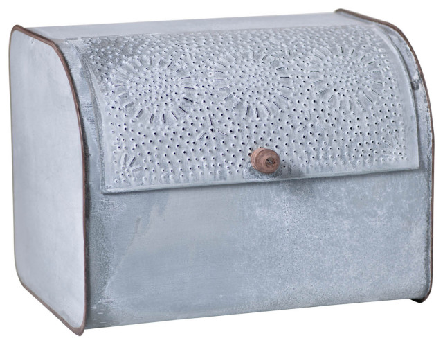 Irvins Country Tinware Bread Box in Weathered Zinc