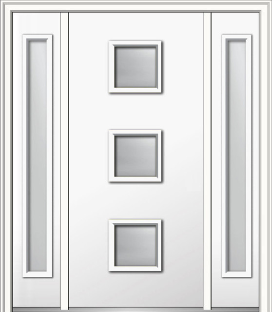 Frosted 3 Lite Square Steel 64 5 X81 75 Left Hand In Swing