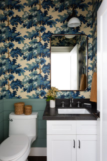 30 Powder Rooms With Wonderful Wallpaper (30 photos)