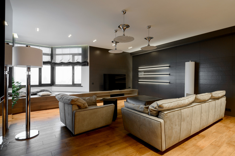 Массивная доска "BEARMADE" в брутальной квартире по проекту Риты Лессинг