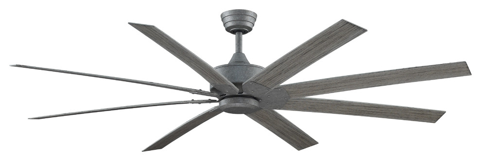 Levon 72" Ceiling Fan Galvanized With Weathered Wood Blades