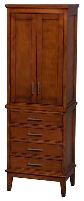 Wyndham Collection - Hatton 4-Drawer Bathroom Linen Tower With Cabinet ...